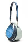 Buy_Immri_Blue Embellished Loop Crecent Handbag 