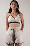 Shop_MATI_1_Off White Cotton Halter Neck Scalloped Bralette And Shorts Set _Online_at_Aza_Fashions