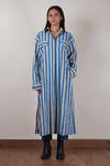 Buy_MATI_Beige Cotton Block Print Stripe Collared Tunic With Pant _at_Aza_Fashions
