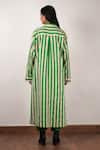 Shop_Mati_Beige Cotton Collared Stripe Block Printed Tunic And Pant Set _at_Aza_Fashions