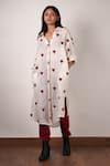 Buy_MATI_Off White Linen Hand Embroidered Heart Collared Long Shirt Pant Set _at_Aza_Fashions