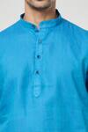 Arihant Rai Sinha_Grey Linen Full Sleeves Kurta _at_Aza_Fashions