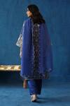 Shop_Begum_Blue Kurta Silk Embroidery Sequin V Neck Kaanji Set _at_Aza_Fashions