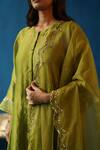 Buy_Begum_Green Kurta Silk Embroidery Sequin Round Kala Khatta Sleeve Set _Online_at_Aza_Fashions