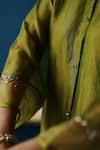 Begum_Green Kurta Silk Embroidery Sequin Round Kala Khatta Sleeve Set _at_Aza_Fashions