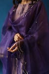 Buy_Begum_Purple Kurta Silk Embroidery Sequin Round Kala Khatta Placement Set _Online_at_Aza_Fashions