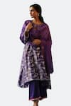 Shop_Begum_Purple Kurta Silk Woven Sequin Round Aam Panna Embroidered Set 