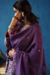 Begum_Purple Kurta Silk Woven Sequin Round Aam Panna Embroidered Set _Online