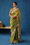 Buy_Begum_Green Saree Silk Woven Zari Round Sharbat With Blouse _at_Aza_Fashions