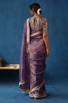 Shop_Begum_Purple Saree Silk Woven Zari Round Sharbat Border Embellished With Blouse _at_Aza_Fashions