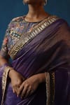 Buy_Begum_Purple Saree Silk Woven Zari Round Sharbat Border Embellished With Blouse _Online_at_Aza_Fashions