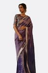 Begum_Purple Saree Silk Woven Zari Round Sharbat Border Embellished With Blouse _at_Aza_Fashions