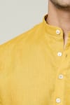 Buy_Arihant Rai Sinha_Yellow Linen Plain Short Kurta 