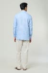 Shop_Arihant Rai Sinha_Blue Linen Solid Short Kurta _at_Aza_Fashions
