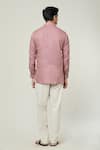 Shop_Arihant Rai Sinha_Pink Linen Plain Short Kurta _at_Aza_Fashions