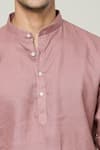 Buy_Arihant Rai Sinha_Pink Linen Plain Short Kurta 