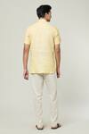 Shop_Arihant Rai Sinha_Yellow Linen Plain Kurta _at_Aza_Fashions