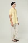 Arihant Rai Sinha_Yellow Linen Plain Kurta _Online_at_Aza_Fashions