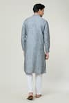 Shop_Arihant Rai Sinha_Grey Linen Textured Pattern Kurta _at_Aza_Fashions