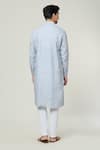 Shop_Arihant Rai Sinha_Grey Linen Straight Plain Kurta _at_Aza_Fashions
