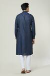 Shop Arihant Rai Sinha Blue Linen Solid Straight Kurta at Aza Fashions Shop_Arihant Rai Sinha_Blue Linen Solid Straight Kurta _at_Aza_Fashions
