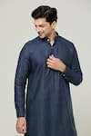 Shop Arihant Rai Sinha Blue Linen Solid Straight Kurta Online at Aza Fashions Shop_Arihant Rai Sinha_Blue Linen Solid Straight Kurta _Online_at_Aza_Fashions