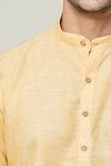 Shop_Arihant Rai Sinha_Yellow Linen Straight Kurta _Online_at_Aza_Fashions