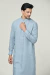Buy Arihant Rai Sinha Grey Linen Straight Kurta Online at Aza Fashions Buy_Arihant Rai Sinha_Grey Linen Straight Kurta _Online_at_Aza_Fashions