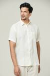 Arihant Rai Sinha_Cream Linen Solid Shirt _Online_at_Aza_Fashions