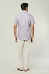 Shop_Arihant Rai Sinha_Purple Linen Solid Plain Collared Shirt _at_Aza_Fashions