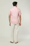 Shop_Aryavir Malhotra_Pink Linen Solid Collared Shirt _at_Aza_Fashions