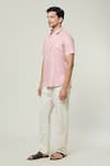Buy_Aryavir Malhotra_Pink Linen Solid Collared Shirt _Online_at_Aza_Fashions