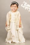 Shop_Little Brats_Beige Cotton Silk Embroidery Sequins Asymmetrical Lehenga Set _Online_at_Aza_Fashions