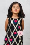 Buy_Pinkcow designs pvt ltd_Black Scuba Embroidered Floral Applique Lace Work Dress _Online_at_Aza_Fashions