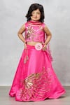 Buy_Pinkcow designs pvt ltd_Pink Raw Silk Embroidered Gota Hand Lehenga Set _at_Aza_Fashions