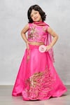 Buy_Pinkcow designs pvt ltd_Pink Raw Silk Embroidered Gota Hand Lehenga Set _Online_at_Aza_Fashions