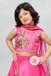 Pinkcow designs pvt ltd_Pink Raw Silk Embroidered Gota Hand Lehenga Set _at_Aza_Fashions