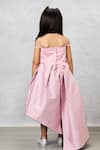 Shop_Pinkcow designs pvt ltd_Pink Tafetta Silk Crepe Quilted Bow Gown _at_Aza_Fashions