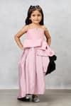 Pinkcow designs pvt ltd_Pink Tafetta Silk Crepe Quilted Bow Gown _Online_at_Aza_Fashions