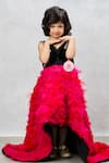 Pinkcow designs pvt ltd_Black Tafetta Silk Ruffled Bow Gown _Online_at_Aza_Fashions