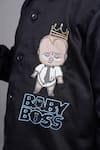 Buy_Little Brats_Black Cotton Blend Machine Embroidery Boss Baby Shirt _Online_at_Aza_Fashions