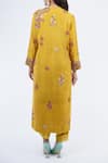 Shop_Debyani + Co_Yellow Embroidered Round Rangoli Kurta Set _at_Aza_Fashions