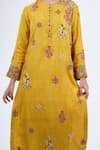 Debyani + Co_Yellow Embroidered Round Rangoli Kurta Set _Online_at_Aza_Fashions