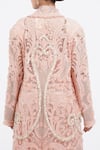 Anamika Khanna_Pink Embroidered Round Jacket And Draped Skirt Set _Online_at_Aza_Fashions