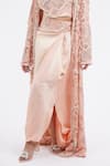 Shop_Anamika Khanna_Pink Embroidered Round Jacket And Draped Skirt Set _Online_at_Aza_Fashions