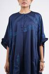 NAMRATA JOSHIPURA_Blue Embroidered Sequins Round Kaftan And Pant Co-ord Set _at_Aza_Fashions