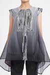 Buy_Amit Aggarwal_Grey Embellished Metallic Round Ombre Top _Online_at_Aza_Fashions