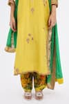 Buy_Debyani + Co_Yellow Embroidered Floral Notched Kurta Set 