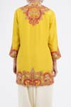 Debyani + Co_Yellow Silk Embroidery Round Kurta Salwar Set _Online