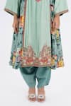 Buy_Debyani + Co_Blue Silk Embroidered Floral Notched Print Kurta And Salwar Set _Online_at_Aza_Fashions